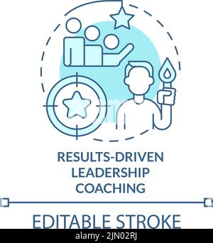Results-driven leadership coaching turquoise concept icon Stock Vector