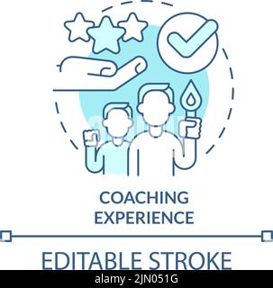 Coaching experience turquoise concept icon Stock Vector