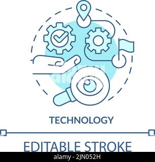 Technology turquoise concept icon Stock Vector