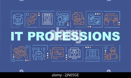 IT professions word concepts blue banner Stock Vector