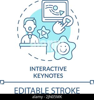 Interactive keynotes turquoise concept icon Stock Vector