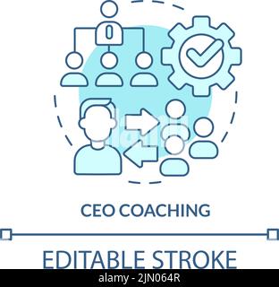 CEO coaching turquoise concept icon Stock Vector