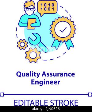 Quality assurance engineer concept icon Stock Vector