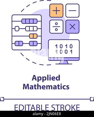 Applied mathematics concept icon Stock Vector