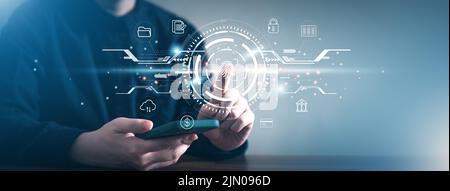 Login to secure dashboard by fingerprint scan to access protected ...