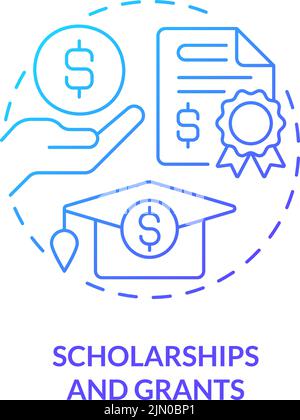 Scholarships and grants blue gradient concept icon Stock Vector