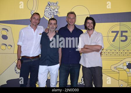 Locarno, Switzerland. 08th Aug, 2022. Locarno, Swiss Locarno Film Festival 2022 GIGI LA LEGGE photocall film in International Competition In the photo: csat and producer Credit: Independent Photo Agency/Alamy Live News Stock Photo