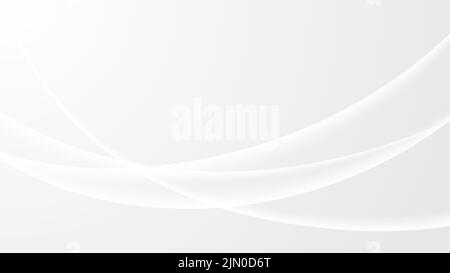 Abstract white and gray curved lines with lighting effect on clean background luxury style. Vector illustration Stock Vector