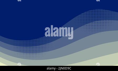 Abstract blue wave pattern with halftone effect background. Vector illustration Stock Vector