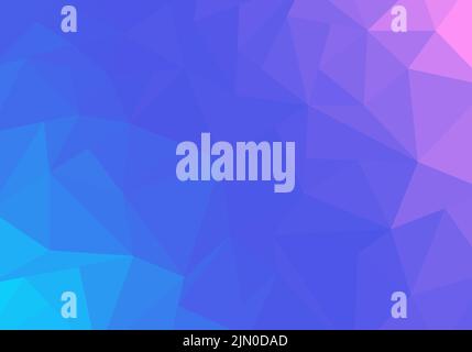 Abstract low polygonal blue and pink gradient mosaic pattern background and texture. Pastel color backdrop. Vector illustration Stock Vector
