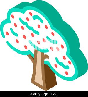 tree apple isometric icon vector illustration Stock Vector