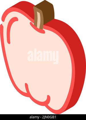 apple whole one isometric icon vector illustration Stock Vector