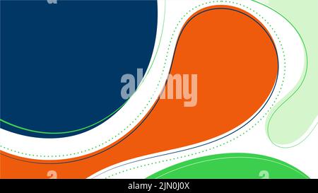 Abstract organic liquid shapes colorful with lines art pattern on white background. Vector illustration Stock Vector