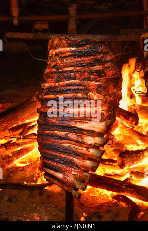 Roasted Crispy Ribs, traditional Argentinian barbecue Stock Photo - Alamy