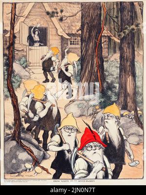 Snow White And The Seven Dwarfs (1920) illustration by Elizabeth Tyler Wolcott Stock Photo