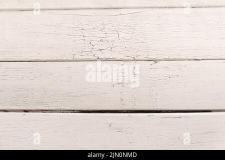rustic background with deteriorated white painted wood texture Stock Photo