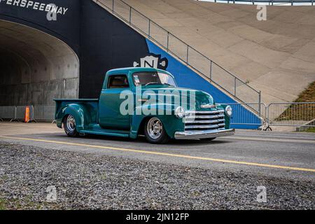 Lebanon, TN - May 14, 2022: Wide angle front corner view of a at a local car show. Stock Photo