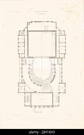 Hude & Hennicke, Lessing-Theater, Berlin. (From: Atlas to the magazine for Building, ed. V. Ministry of Public Work, Jg. 39, 1889) (1889-1889): 1st and 2nd place. Stitch on paper, 45.9 x 30 cm (including scan edges) Hude & Hennicke : Lessing-Theater, Berlin. (Aus: Atlas zur Zeitschrift für Bauwesen, hrsg. v. Ministerium der öffentlichen Arbeiten, Jg. 39, 1889) Stock Photo