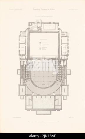 Hude & Hennicke, Lessing-Theater, Berlin. (From: Atlas to the magazine for Building, ed. V. Ministry of Public Work, Jg. 39, 1889) (1889-1889): Grundriss Keller. Stitch on paper, 45.9 x 29.5 cm (including scan edges) Hude & Hennicke : Lessing-Theater, Berlin. (Aus: Atlas zur Zeitschrift für Bauwesen, hrsg. v. Ministerium der öffentlichen Arbeiten, Jg. 39, 1889) Stock Photo