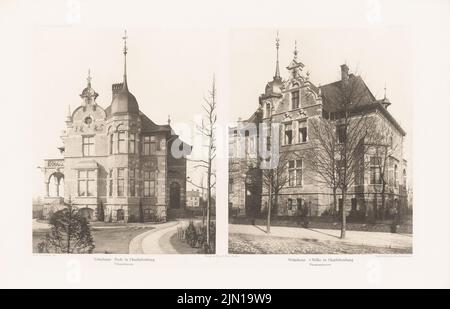 Grisebach Hans (1848-1904), Bode residential building, Berlin-Charlottenburg. Residential building v. Wilke, Berlin-Charlottenburg. (From: Atlas to the magazine for Building, ed. V.F. Endell, Jg. 37, (1887-1887): Views. Print AF paper, 29.2 x 45.5 cm (incl. Scan edges) Grisebach Hans  (1848-1904): Wohnhaus Bode, Berlin-Charlottenburg. Wohnhaus v. Wilke, Berlin-Charlottenburg. (Aus: Atlas zur Zeitschrift für Bauwesen, hrsg. v. F. Endell, Jg. 37, 1887) Stock Photo