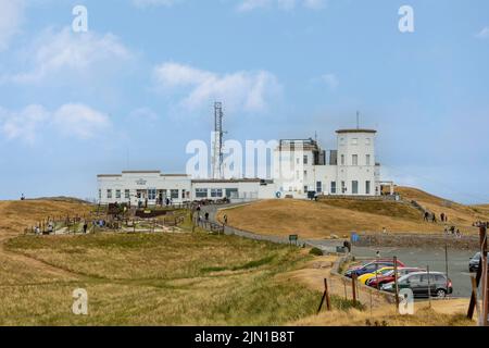 Llandudno north Wales united kingdom 01 August 2022 The Summit Complex, At the summit of the Great Orme in Llandudno, Wales tourists enjoying the sunn Stock Photo
