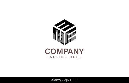 Letter MNE Logo, Three Letter Logo, Alphabet M N E Hexagon Shape Vector Icon Template Stock Vector