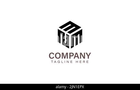 Letter MNM Logo, Three Letter Logo, Alphabet M N M Hexagon Shape Vector Icon Template Stock Vector