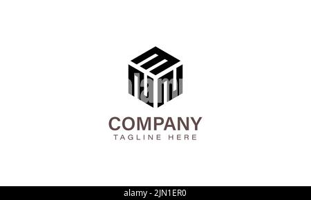 Letter MNN Logo, Three Letter Logo, Alphabet M N N Hexagon Shape Vector Icon Template Stock Vector
