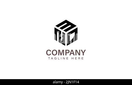 Letter MND Logo, Three Letter Logo, Alphabet M N D Hexagon Shape Vector Icon Template Stock Vector
