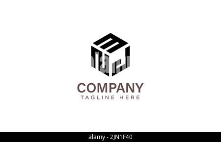 Letter MNJ Logo, Three Letter Logo, Alphabet M N J Hexagon Shape Vector Icon Template Stock Vector
