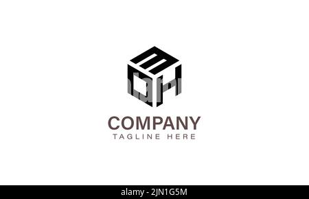 Letter MOH Logo, Three Letter Logo, Alphabet M O H Hexagon Shape Vector Icon Template Stock Vector