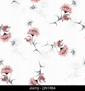 digital print flower floral seamless design Stock Photo