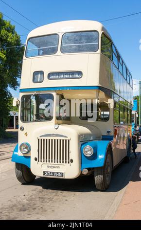 A 1960s vintage double decker Daimler bus as supplied to Darlington ...