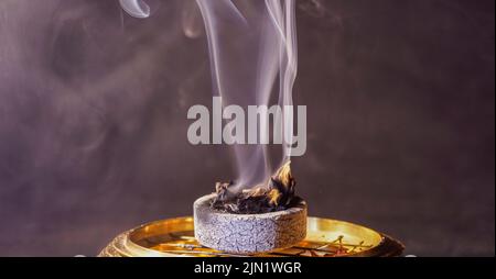 Smoke photographed in the studio with copy space and background Stock Photo