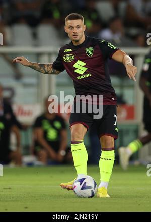 Turin, Italy, 6th August 2022. Karol Linetty of Torino FC during the Coppa Italia match at Stadio Grande Torino, Turin. Picture credit should read: Jonathan Moscrop / Sportimage Stock Photo