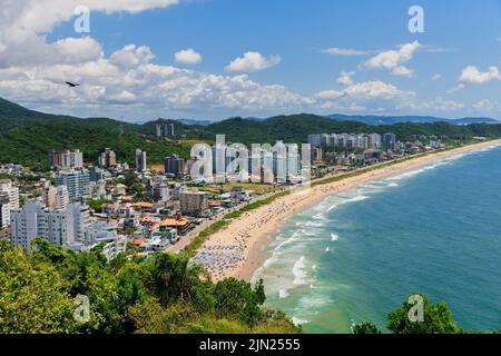Balneario Camboriu in Brazil and sandy beach with ocean Stock Photo
