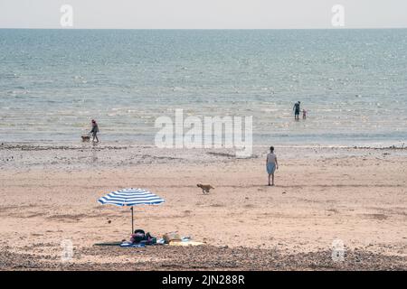 Littlehampton, July 21st 2022: The beach Stock Photo