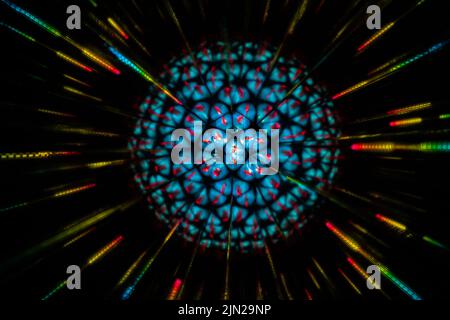 Abstract kaleidoscope background. Beautiful multicolor kaleidoscope texture in circular pattern. Unique kaleidoscope design. Stock Photo