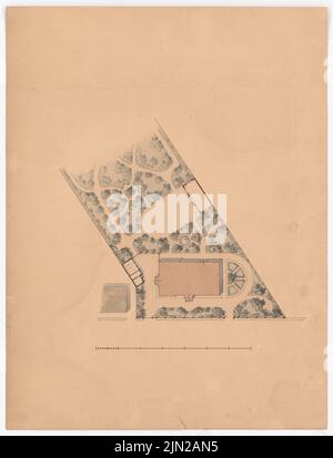 Gustav garlic (1833-1916), district house, Neutomischel: site plan. Tusche watercolor on the box, 49.2 x 37.6 cm (including scan edges) Stock Photo