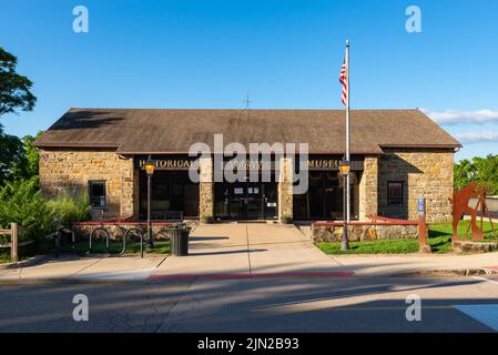 North Utica, Illinois - United States - July 14th, 2022: Exterior of the LaSalle County Historical Museum in downtown North Utica, Illinois. Stock Photo