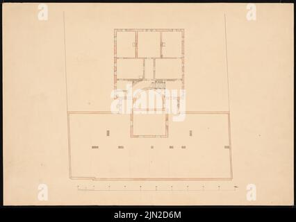 Knoblauch Gustav (1833-1916), residential building Franzens, Berlin-Mitte: floor plan. Tusche watercolor on paper, 34.9 x 49.6 cm (including scan edges) Stock Photo