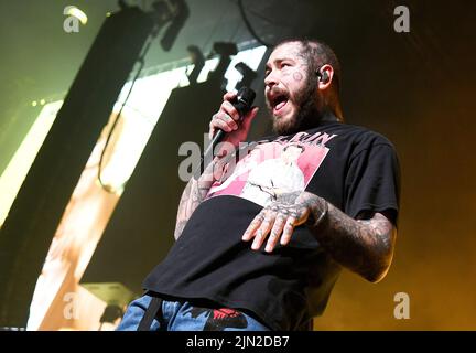 Post Malone performs during the 2022 Outside Lands Music and Arts Festival at Golden Gate Park on August 07, 2022 in San Francisco, California. Photo: Casey Flanigan/imageSPACE/Sipa USA Credit: Sipa USA/Alamy Live News Stock Photo