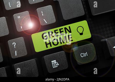 Handwriting text Green Home. Conceptual photo An area filled with plants and trees where you can relax -49200 Stock Photo