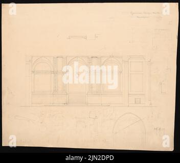 Knoblauch Gustav (1833-1916), residential building Gneisenaustraße 110, Berlin-Kreuzberg: View of the passage. Pencil on paper, 50.4 x 59.2 cm (including scan edges) Stock Photo