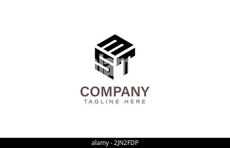 Letter MST Logo, Three Letter Logo, Alphabet M S T Hexagon Shape Vector Icon Template Stock Vector