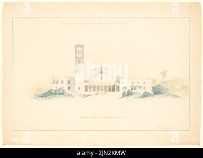 Hesse Carl (1827-1895), Evangelical Church for Jerusalem: View of a draft by Ludwig Persius. Tusche watercolor on paper, 33 x 45.2 cm (including scan edges) Stock Photo