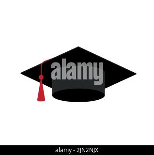 graduation cap on white background. Isolated vector illustration Stock ...