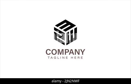 Letter MZW Logo, Three Letter Logo, Alphabet M Z W Hexagon Shape Vector Icon Template Stock Vector