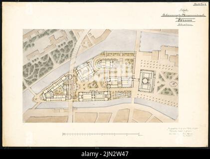 Hoffmann Ludwig (1852-1932): Expansion of the Museum Island, Berlin. Schinkel competition 1882 Stock Photo