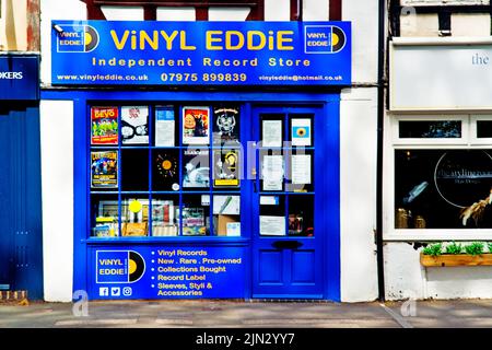 Vinyl Eddies Record Store, Tadcaster Road, Dringhouses, York, England Stock Photo